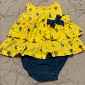 Carter's Yellow and Navy Ruffled Diaper Cover